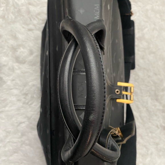 Vintage MCM Viestos Logo Print Black Overnight Bag Large XL - Picture 12 of 16